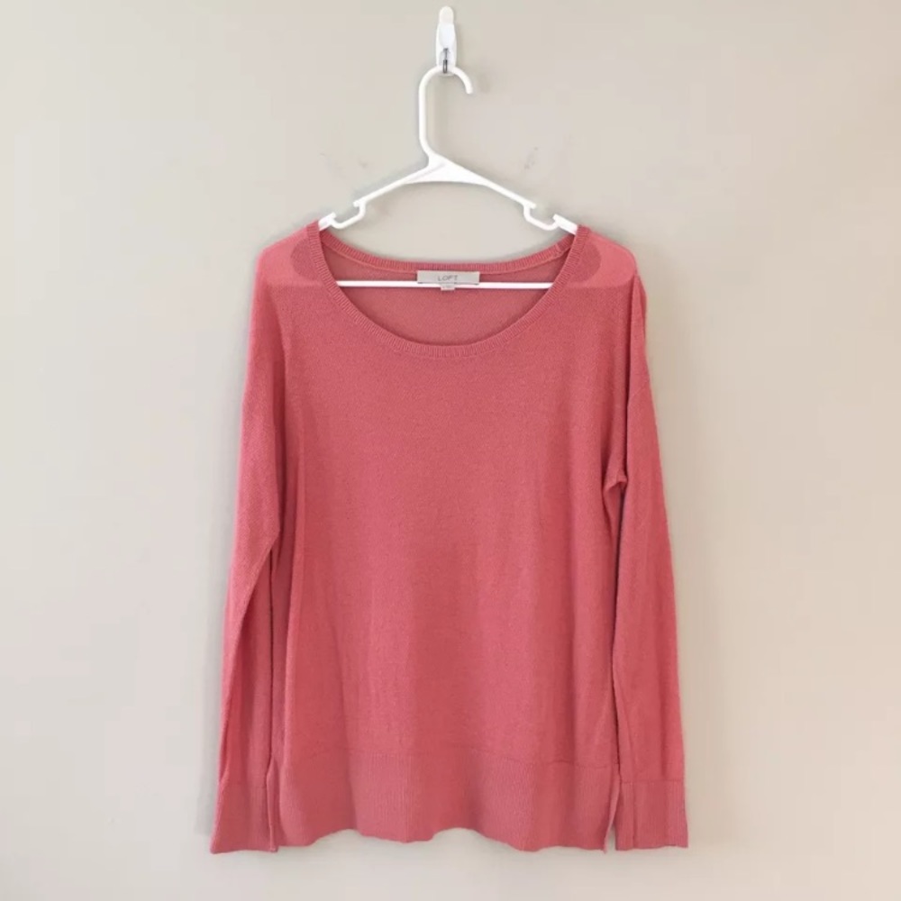 LOFT Soft Peach Pink Lightweight Sweater M